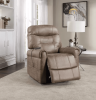Classic Rolled Arm Power Lift-Chair Recliner - Heat, Adjustable Massage - Plush Seating, High-Grade Polyester Fabric