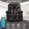 Recliner Chair Heating massage for Living Room with Rocking Function and Side Pocket (BROWN)
