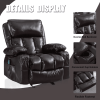 Recliner Chair Heating massage for Living Room with Rocking Function and Side Pocket (BROWN)
