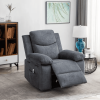 Power Recliner Chair with Adjustable Massage Function, Recliner Chair with Heating System for Living Room, Dark Gray color fabric.