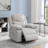 Power Recliner Chair with Adjustable Massage Function, Recliner Chair with Heating System for Living Room, Beige color fabric