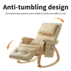 MASSAGE Comfortable Relax Rocking Chair - Cream White