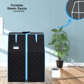 Portable Half body Black Steam Sauna Tent for Personal Relaxation, Detox and Therapy at home. PVC Pipe Connector - Easy to Install. Fast heating