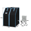 Portable Half body Black Steam Sauna Tent for Personal Relaxation, Detox and Therapy at home. PVC Pipe Connector - Easy to Install. Fast heating
