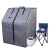 Sojourner Portable Sauna for Home - Steam Sauna Tent -Personal Sauna - Sauna Heater; Tent; Chair; Remote Included for Home Sauna