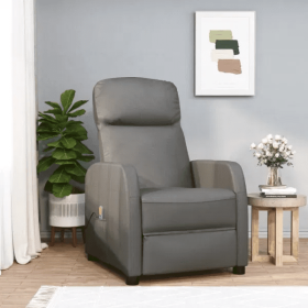 Massage Reclining Chair - Anthracite Color - Faux Leather