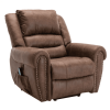 Power Lift Recliner Chair with Massage and Heat Breathable Faux Leather Electric, Heavy Duty Big Man Recliners - USB port (Nut Brown)