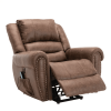 Power Lift Recliner Chair with Massage and Heat Breathable Faux Leather Electric, Heavy Duty Big Man Recliners - USB port (Nut Brown)