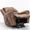 Power Lift Recliner Chair with Massage and Heat Breathable Faux Leather Electric, Heavy Duty Big Man Recliners - USB port (Nut Brown)