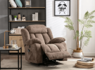 Power Massage Lift Recliner Chair with Heat & Vibration, Heavy Duty and Safety Motion Reclining Mechanism - Anti-skid Fabric Contemporary Overstuffed