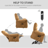Power Lift Chair, Velvet Touch Upholstered Recliner Chair with Vibration Massage, Remote Control, Side Pockets, Brown
