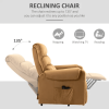 Power Lift Chair, Velvet Touch Upholstered Recliner Chair with Vibration Massage, Remote Control, Side Pockets, Brown