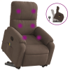 Stand-up Massage Recliner Chair Brown Microfiber Fabric