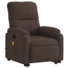 Stand-up Massage Recliner Chair Brown Microfiber Fabric