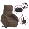 Stand-up Massage Recliner Chair Brown Microfiber Fabric