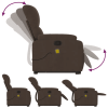 Stand-up Massage Recliner Chair Brown Microfiber Fabric