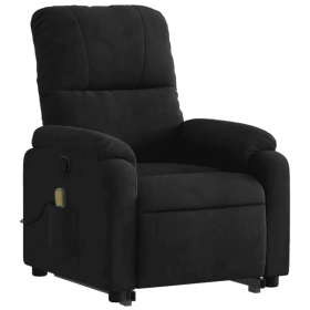 Stand up Massage Recliner Chair Black Microfiber Fabric