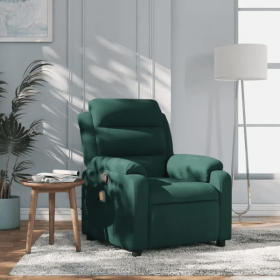 Massage Recliner Chair  -  Dark Green Velvet