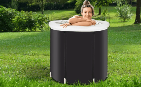Recovery Ice Tub Foldable Adult Bathtub Outdoor Portable Cold Water Therapy Tub Fitness Rehab for Athletes - Long Lasting Insulated Ice Tub- Adult