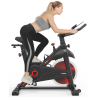 Stationary, Adjustable Fitness Bike with Comfortable Cushion, LCD Display and Hand Pulse