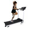 YSSOA High Performance Folding Treadmill, Workout Running Machine with LCD Display and Phone Slot, Compact Treadmill - White and Black