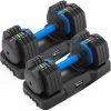 Adjustable Dumbbell - 55lb x2 Dumbbell Set of 2 with Anti-Slip Handle, Fast Adjust Weight by Turning Handle with Tray, Full Body Workout