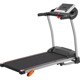 Easy Folding Electric Treadmill - 1.5HP - Running/Jogging/Walking Machine with Device Holder & Pulse Sensor; 3-Level Incline Adjustable RT