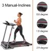 Folding Treadmill for Home with Desk - 2.5HP Compact Electric Treadmill for Running and Walking Foldable for Small Spaces-265LBS Weight Capacity