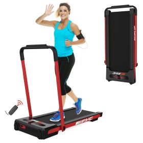 2 in 1 Under Desk Treadmill for Home, Installation-Free Foldable Treadmill Compact Electric Running Machine, Remote Control - LED Display