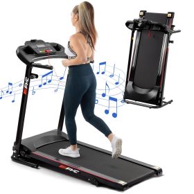 Folding Treadmills for Home with Bluetooth and Incline; Portable Walking, Jogging, Running Machine Electric Compact