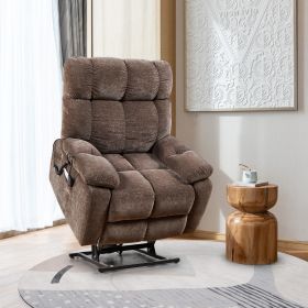 Liyasi Electric Power Lift Recliner Chair with 2 Motors Massage and Heat, 3 Positions, 2 Side Pockets, USB Charge Ports, High-end Quality Cloth