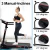 Folding Treadmills for Home with Bluetooth and Incline; Portable Walking, Jogging, Running Machine Electric Compact