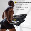 YSSOA High Performance Folding Treadmill, Workout Running Machine with LCD Display and Phone Slot, Compact Treadmill - White and Black