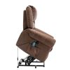 Power Lift Recliner Chair with Massage and Heat Breathable Faux Leather Electric, Heavy Duty Big Man Recliners - USB port (Nut Brown)