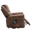 Power Lift Recliner Chair with Massage and Heat Breathable Faux Leather Electric, Heavy Duty Big Man Recliners - USB port (Nut Brown)