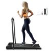Treadmill Space Saving & Movable - Folding Electric Treadmill features a compact and slim size of 51" x 22" x 5" and a foldable handrail.