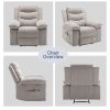 Power Recliner Chair with Adjustable Massage Function, Recliner Chair with Heating System for Living Room, Beige color fabric.