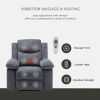 Power Recliner Chair with Adjustable Massage Function, Recliner Chair with Heating System for Living Room, Dark Gray color fabric.