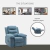 Power Recliner Chair with Adjustable Massage Function, Recliner Chair with Heating System for Living Room, Blue Velvet fabric