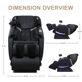 Full Body Massage Chair with Zero Gravity Recliner, with two control panel: Smart large screen & Rotary switch, spot kneading and Heating.