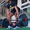 Black Olympic Hex Bar Solid Steel Sleeve 1000lbs Weight Capacity Trap Bar Deadlift Bar with Knurled Handles, for Bodybuilding Training