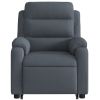 Stand up Massage Recliner Chair - Dark Gray Velvet