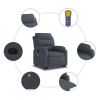 Stand up Massage Recliner Chair - Dark Gray Velvet