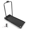 Treadmill Space Saving & Movable - Folding Electric Treadmill features a compact and slim size of 51" x 22" x 5" and a foldable handrail.