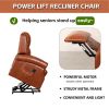 Lehboson Lift Chair Recliners, Electric Power Recliner Chair, massage and heating (Caramel)