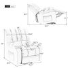 Massage Recliner Chair Electric Power Lift Recliner Chairs with Heat, Vibration, Side Pocket, Light Brown