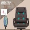 High Back Vibration Massage Office Chair with 6 Points, Hight Adjustable, Reclining with Retractable Footrest and Remote - Brown