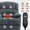 Power Lift Recliner Chair Large Size - Blue Chenille with 8-Point Vibration Massage and Lumbar Heating with 23" Seat Width and High Back