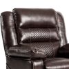 Breathable PU Leather Massage Recliner Chair, Manual Living Room Reclining Sofa