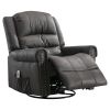 Massage Rocker Recliner Chair Rocking Chairs for Adults Oversized with USB Charge Port Soft Features a Manual Massage and Heat - GREY